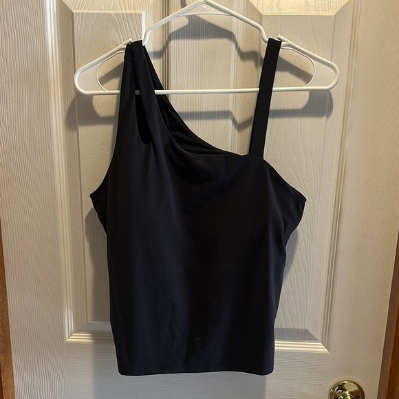 Athletic Black One-Shoulder Top - Picture 1 of 4